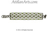Flat Bracelet Lattice in Green, Silver & Black narrow