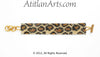 Flat Bracelet Leopard in Canela, Gold & Black narrow