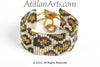 Flat Bracelet Leopard in Canela, Gold & Black narrow