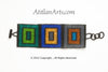 Flat Bracelet Squares Multicolored wide