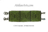 Flat Bracelet Green & Black Squares wide