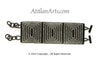 Flat Bracelet Silver & Black Squares wide