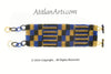 Flat Bracelet Gold, Black & Blue wide