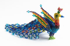Peacock; medium; rainbow colors, blues