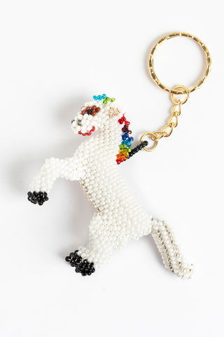 Horse; large; white with rainbow mane
