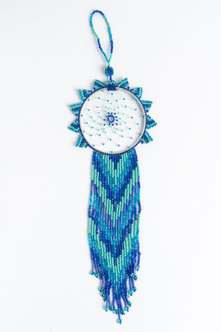Dreamcatcher: large; blue, bright blue, turquoise