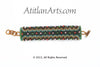 Beaded Wavy Bracelet, 1.5" wide, green