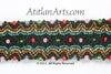 Beaded Wavy Bracelet, 1.5" wide, green