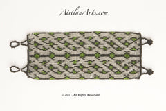 Flat Bracelet Lattice Silver Green