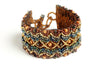Wavy Bracelet 1.5" wide, Brown & Gold ~ Series 1