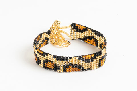 Flat Bracelet - extra thin - Leopard Pattern