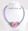 Cherry Blossom hot pink, purple circle necklace