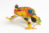frog; medium; yellow, orange, multicolor spots