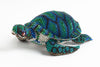 Sea Turtle: medium; emerald green, blue, green, black