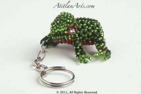 Garden Frog green with black spots red eye ring [Frogs]