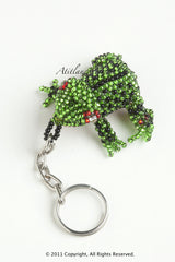 Garden Frog green with black spots, red eye ring [Frogs]