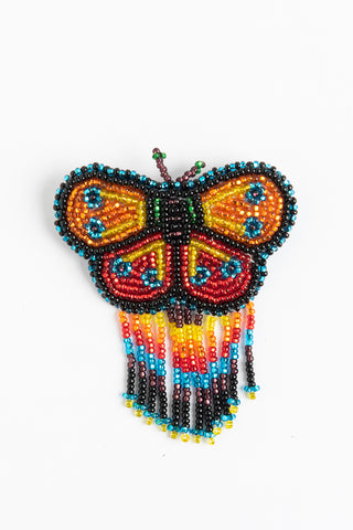 Butterfly with Fringe Hairclip; small;  rainbow colors