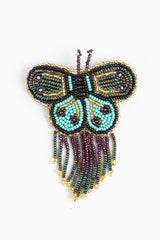 Butterfly with Fringe Hairclip; small; turquoise, bronze
