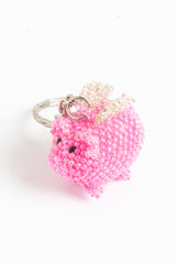 Fat Pig with Wings; hot pink, silver