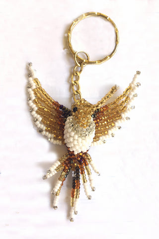 Hummingbird; fringe-tail; gold, white, bronze