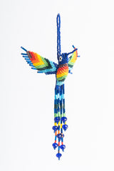 Hummingbird; extra large; rainbow colors; blue head