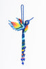 Hummingbird; extra large; rainbow colors; blue head