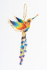Hummingbird; extra-large; gold, rainbow wings and breast