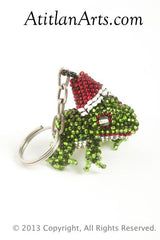 Christmas Frog green with red hat [Christmas, Holiday, Frogs]