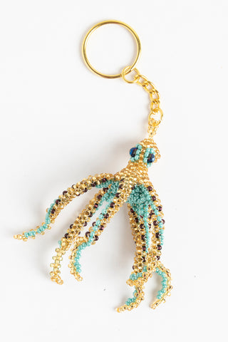 Octopus; gold, turquoise