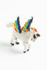Unicorn with wings; white with rainbow mane, wings