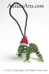 Christmas Frog green with red hat [Christmas Ornament, Holiday, Frogs]