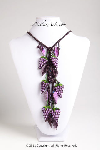Purple Grapes Lariat Necklace