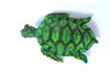 Sea Turtle: medium; black, green, and bright blue