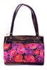 Handwoven Bag 08.2 with Leather Trim & Silk Embroidered Flowers